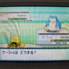 ポケットモンスター ソウルシルバーでの、色違いのカビゴンとの野生の戦闘画面