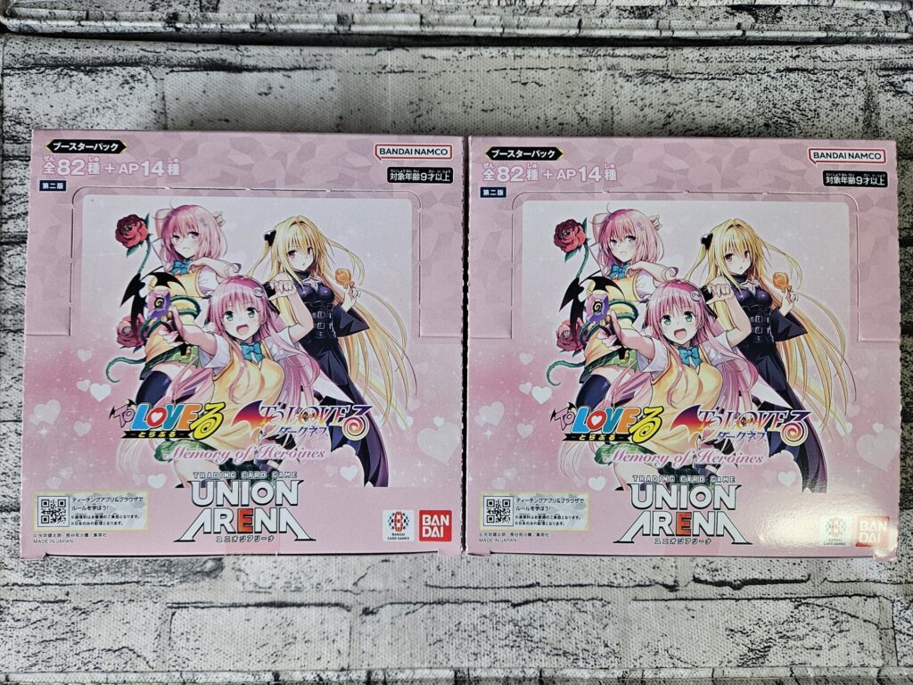 ユニオンアリーナの『ブースターパック To LOVEる-とらぶる- Memory of Heroines（第二版）』のBOXパッケージ（2BOX）