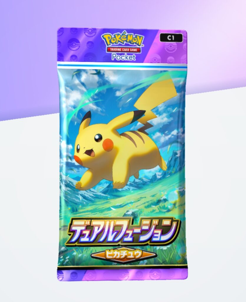 ポケポケの『拡張パック「デュアルフュージョン」』のパッケージ