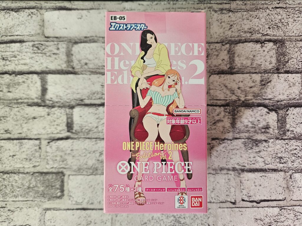 ワンピースカードゲームの『エクストラブースター ONE PIECE Heroines Edition vol.2』のBOXパッケージ